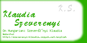 klaudia szeverenyi business card